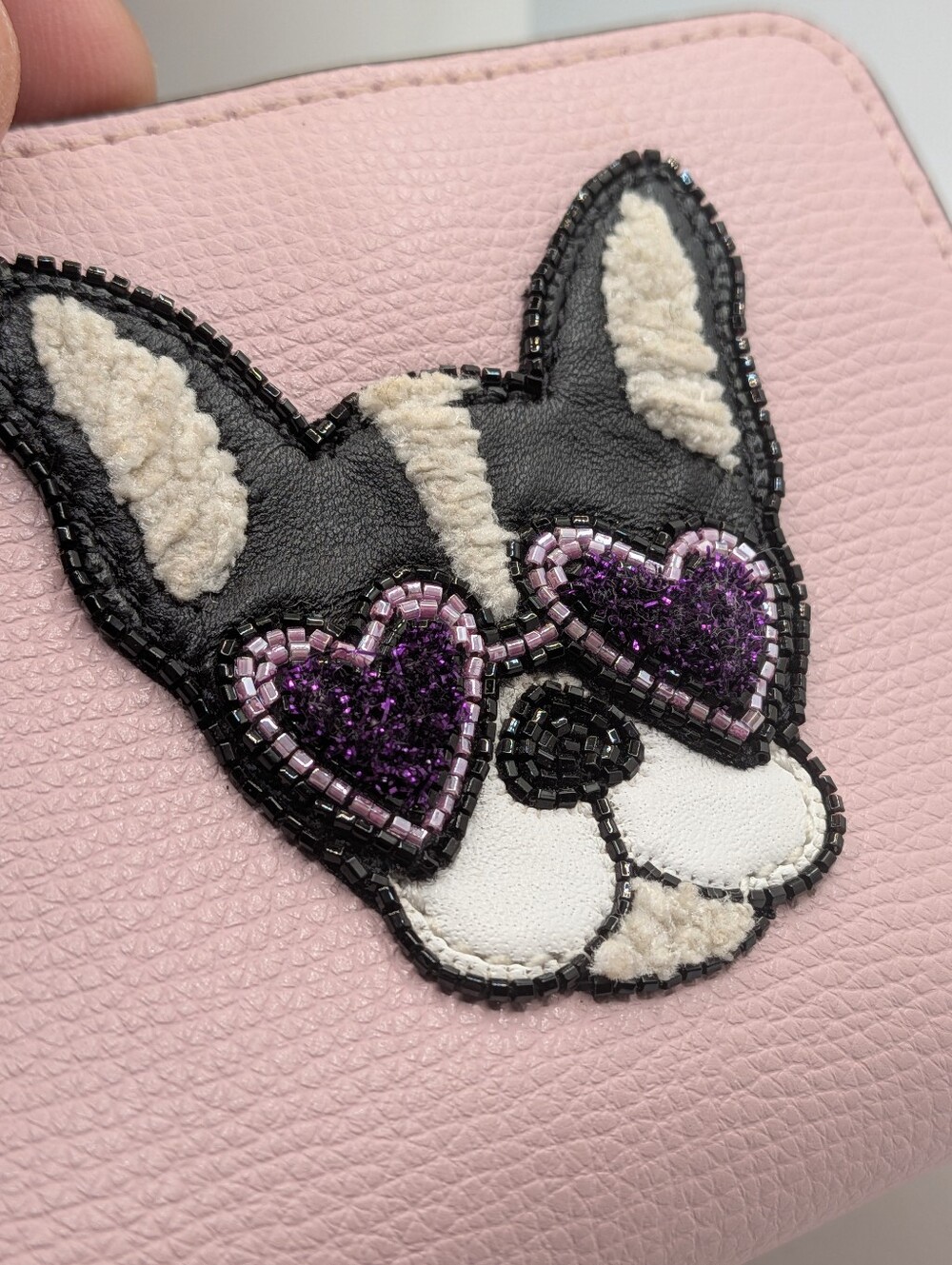 Kate Spade Francois French Bulldog Bifold Zip Wallet Pink Leather - Picture 8 of 8